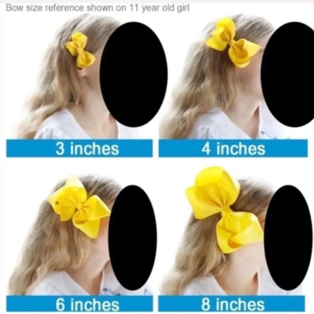 20 Rainbow Color Bows - 8 inch Hair Bows with Alligator Clips